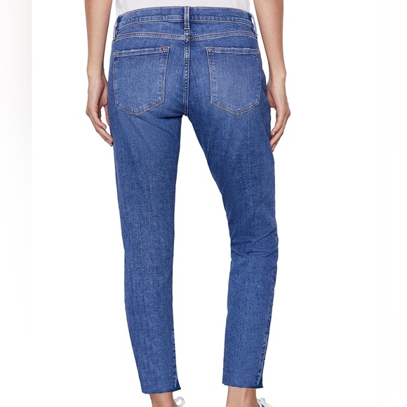 Frame Denim - Le Garcon Slim Raw Hem Blue Jeans Sz 26 - Picture 2 of 4